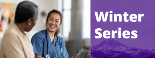 Winter Series: A health professional and an older adult engaged in a clinical interaction